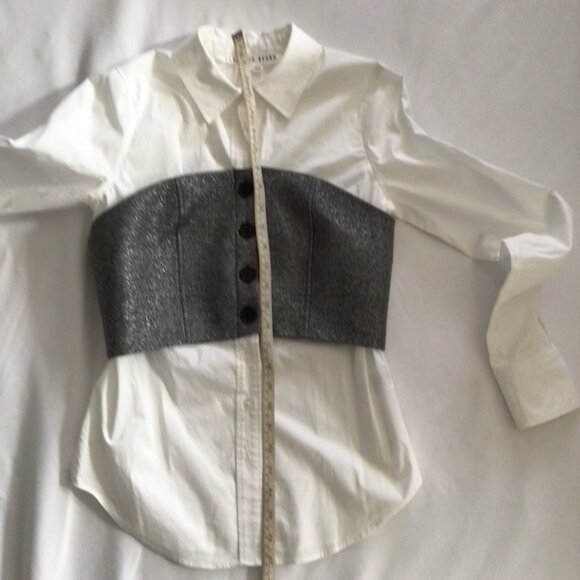 Veronica Beard Button Down with Corset Accent Sz 2 - Picture 8 of 11